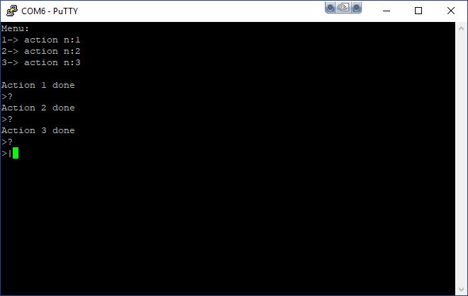 Vue IHM DSP via RS232 et PUTTY